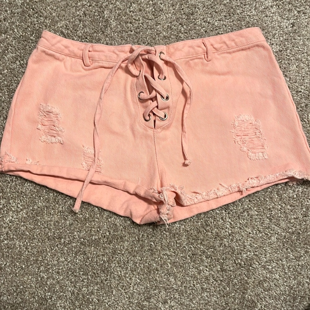 pink low rise shorts